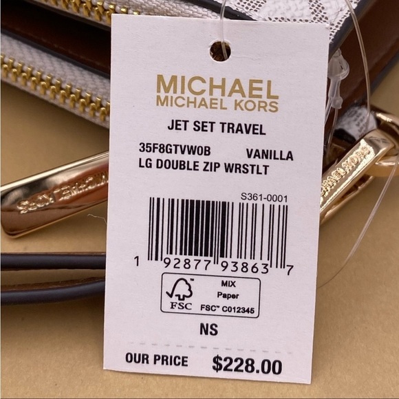 💙 Michael Kors DoubleZip Wristlet
Wallet Vanilla New - Picture 13 of 14